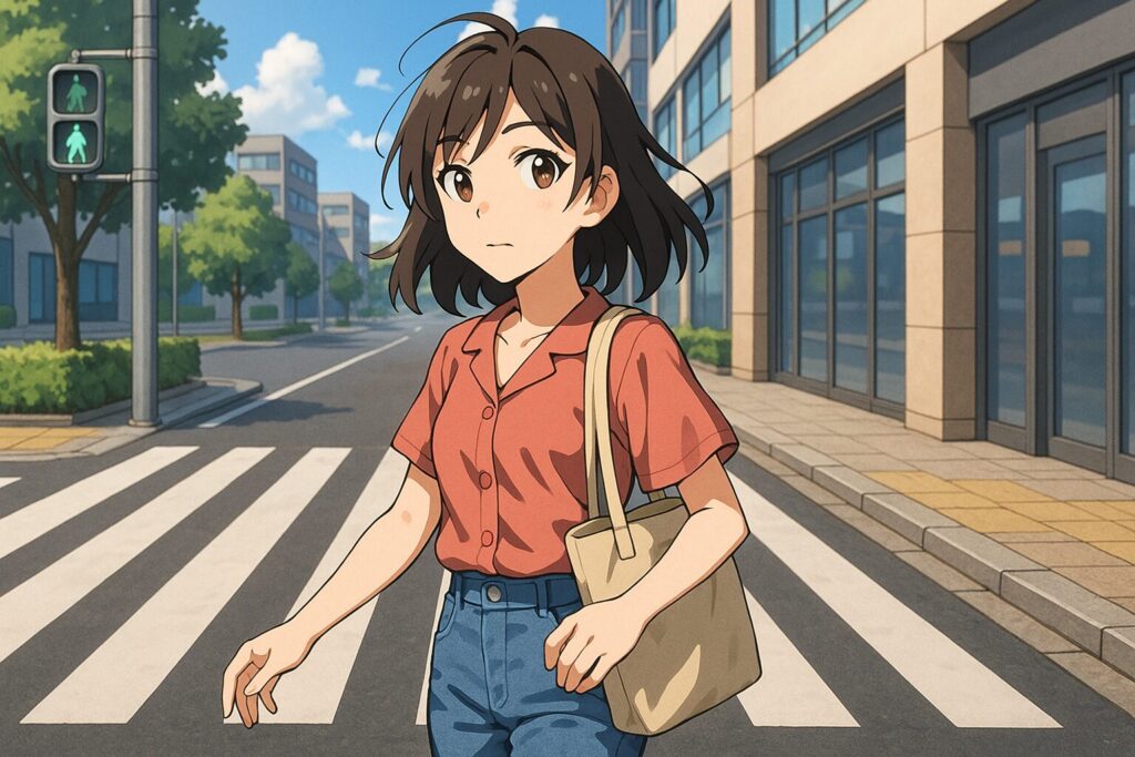 横断歩道の歩行者優先イメージイラスト