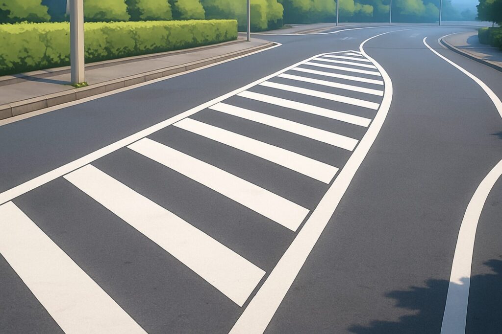 ゼブラゾーン（導流帯）のイメージイラスト