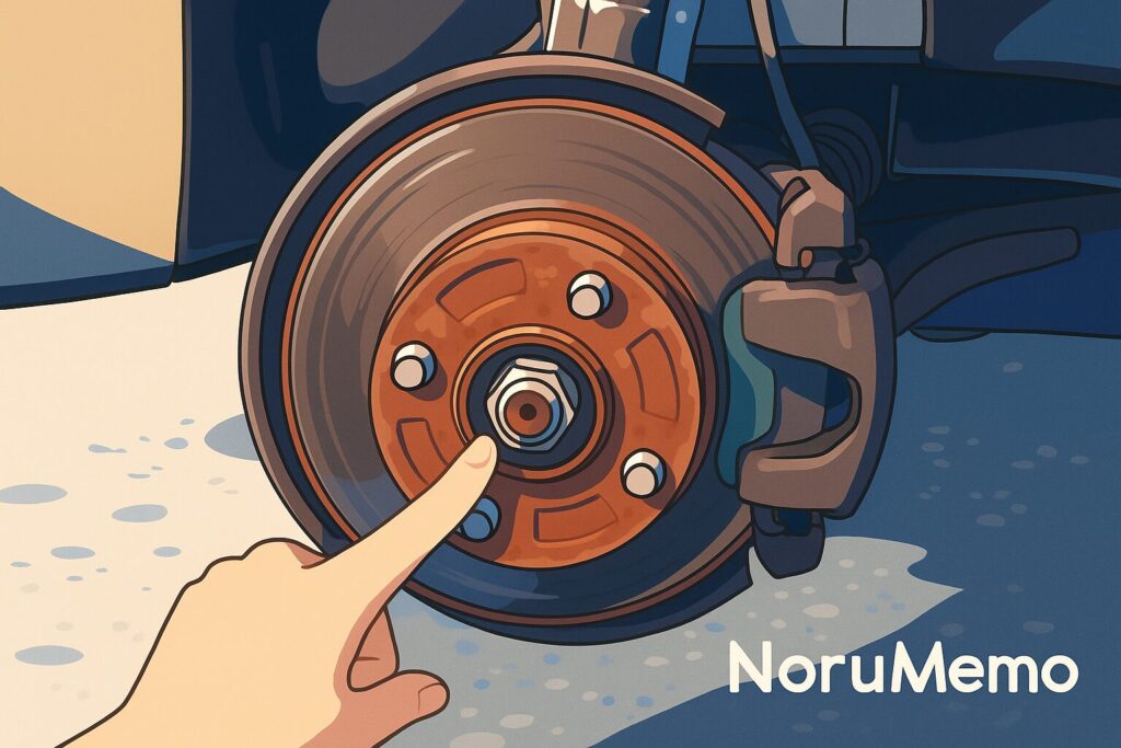 タイヤのハブ(車軸の中心部分)のイメージイラスト