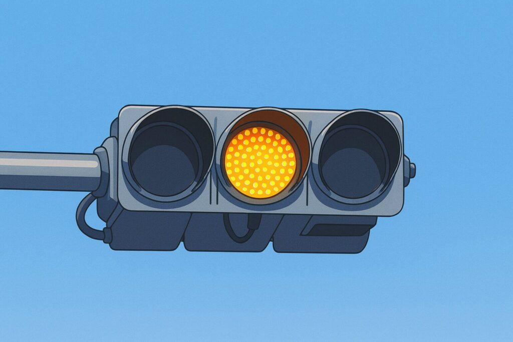 黄色信号のイメージイラスト