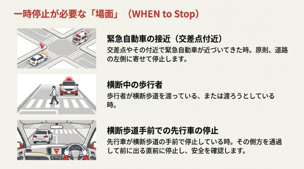一時停止が必要な場面解説イラスト